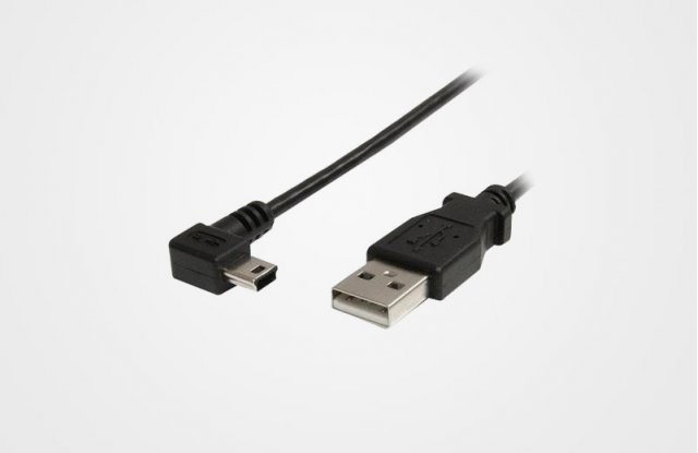 USB-mini USB (flat molding) cable with velcro, 2m